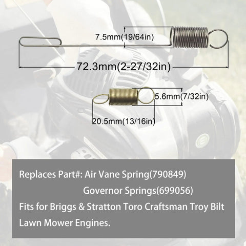 Lawn Mower Throttle Return Spring Kit And Governor Rod Assortment For Honda GCV160 Engines and Go To Brands dimensions diagram