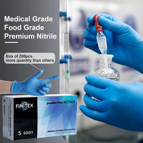 Blue Nitrile Disposable Exam Gloves Thick 3.5 Mil Powder Free Latex Free Medical Office Home Cleaning Food Handling X Large 200 Count Box Built Tough Tear Resistant Grip