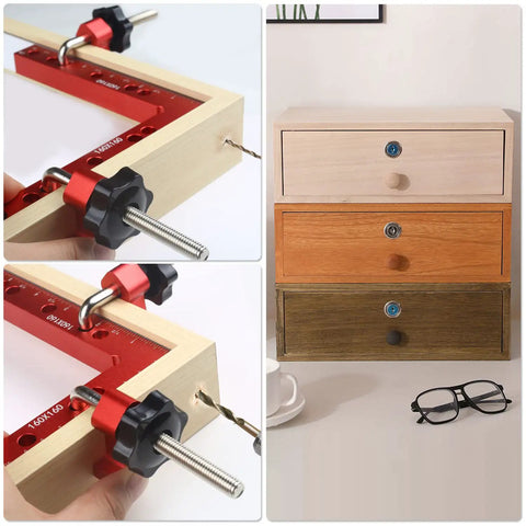 Pro Grade Aluminum Corner Clamps For Woodworking Square Up Your Builds Dead On Easy Right Angle Positioning Squares holding wood with hex knob