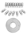 Top Notch Stainless Steel Worm Drive Clamp Band Kit For Duct And Pipe Adjustable Hose Fastening Strap Buckles Cut To Fit Separable Design Perfect For Outdoor And Damp Settings Durable Gear, stainless steel clamp roll and buckles
