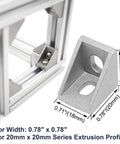 20 Sets 2020 Aluminum Extrusion T Slot Corner Brackets Kit with 40 M5 Bolts Nuts and 40 T Slot Nuts for 20x20 2040 80x20 Aluminum Rails