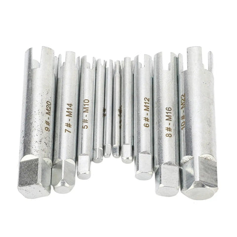 Top Notch Marhynchus Screw Tap Extractor Set With 10 Quenched Alloy Steel Bits For Nuking Broken Stripped Damaged Screws And Bolts Perfect For Home Repair Jobs And Industrial Grind With Durable Storage Box Included M4-M22 set