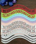 Vintage Lace Die Cuts 6 Piece Set With Wavy Border Edges Cutting Dies for card making and scrapbooking, assorted colors and designs