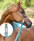 Horse wearing Heavy Duty Nylon Horse Cross Ties With Panic Snap And Bull Snap Built Tough Adjustable 45.2 To 78.7 Inches