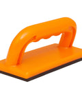 Heavy Duty Five Piece Woodworking Safety Kit With Beefy Push Blocks And Grippy Push Sticks To Keep Your Digits Well Clear From Nasty Kickback On Table Saws And Routers, orange push block with rubber grip.