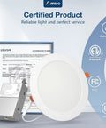 Six Pack Seven Inch 5CCT Ultra Thin Led Recessed Ceiling Downlights Offering Five Adjustable White Temperatures For No Sweat Installation And Long Lasting Brightness with certification details.