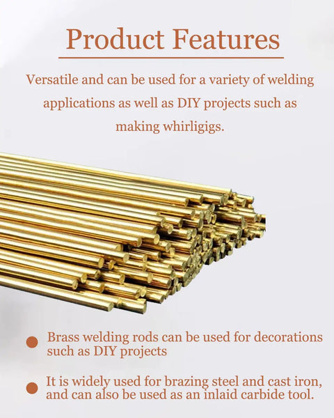 Brass Brazing Rod Set of Seven for Copper and Steel Welding, One Eighth Inch Diameter, Nine Point Four Four Inch Length rods