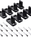 Eight Piece Barn Door Floor Guides Set For Sliding Doors Bottom Mount Floor Track And Closet Hardware Plastic Wall Mounted Guides With Bypass And Pocket Options Includes Screws Black Finish