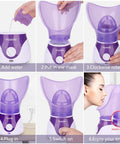 Step-by-step use of At Home Spa Facial Steamer for Deep Hydration and Open Pores, Personal Steam Inhaler Sauna with Warm Mist