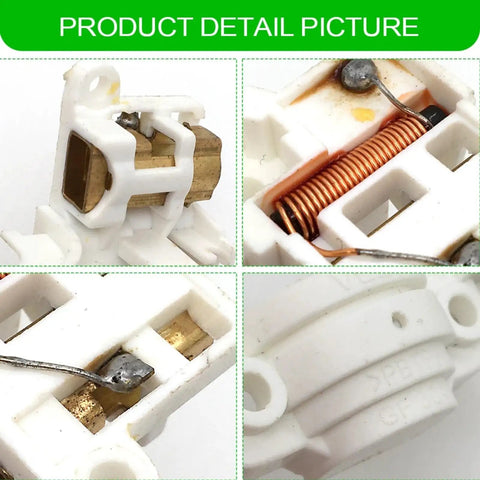 Top Shelf Carbon Brush Holder Plate Assembly For Electric Drills And Power Tools Replacement Bracket showing brass contacts and copper coil.