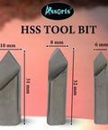Assorted Three Piece Fly Cutter Set For Milling Machines With HSS Tool Bits showing 10mm, 8mm, and 6mm sizes for precise machining.