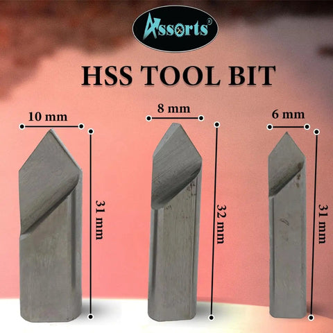 Assorted Three Piece Fly Cutter Set For Milling Machines With HSS Tool Bits showing 10mm, 8mm, and 6mm sizes for precise machining.