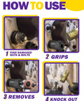 Nine Piece Pro Grade Heavy Duty Bolt Extractor Kit With Half Inch Drive Impact Lug Nut Remover Tools 17 To 27mm usage guide