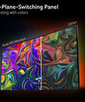27 Inch IPS Full HD Gaming Monitor With Ultra Thin Bezel, Adaptive Sync FreeSync Compatible, colorful display comparison.
