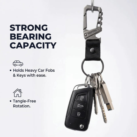 Dope Built Tough Heavy Duty Keychain Bottle Opener With Carabiner Clip And Key Ring, zinc alloy nylon belt, holding car keys