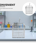 Heavy Duty Pro Grade Stainless Steel Ultrasonic Jewelry Cleaner Basket With Fine Mesh Filter For Precision Parts And Delicate Laboratory Items For Equipment Cleaning And Batch Washing, 23x15x15 cm