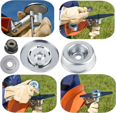 Installation of 4-Piece Trimmer Head Conversion Kit For Straight Shaft String Trimmers And Brush Cutters, showing components