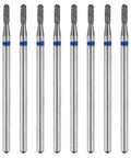 8 Pack Diamond Grinding Bits Set 120-140 Grit Cylindrical Ball Head 1.8mm Shank 2.35mm 5mm Head 45mm Total Length For Ceramic Glass Nails Polishing And Sanding Rotary Tool Drill Bits