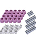 90 Piece Plasma Cutter Tip Set For LTP5000D LTPDC2000D LTP6000 And LOP55D Models showcasing electrodes and shield cups