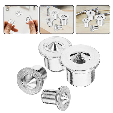 Stainless Steel Dowel Pin Set For Woodworking, Pro Grade Precision Transfer Plugs shown close-up with different angle views