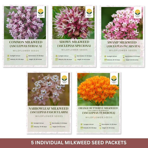 variety pack of flower seeds Native Milkweed Variety Pack For Monarch Gardens ✓