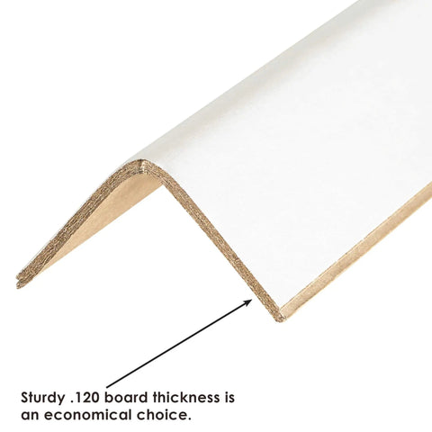 Badass Pallet Edge Protectors Corner Guards 2X2X60 Inch White Paper Board Load Stabilizers For Stretch Wrap Strapped Cargo Hauls Hella Tough Warehouse Essentials Pack Of Fifty