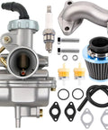 Carburetor Upgrade For Baja 50cc To 125cc ATVs And Dirt Bikes Compatible With Taotao SunL Roketa; kit with parts displayed