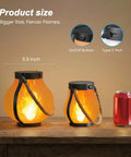 Product size view of Gen 2 Solar Lanterns For Outdoors With Dual USB And Solar Charging, 2 Modes, next to soda can for scale.