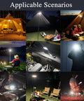 Various use scenarios of Rechargeable Camping Lantern With 13200 MAh Battery And 4500 Lumens 45W USB LED Light Magnetic Hanging Lantern