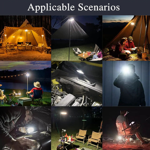 Various use scenarios of Rechargeable Camping Lantern With 13200 MAh Battery And 4500 Lumens 45W USB LED Light Magnetic Hanging Lantern
