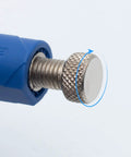 Close-up of swivel pad on Heavy Duty C Clamp With Swivel Pads Vise Grip Locking Pliers 18 Inch Face Clamp for woodworking.