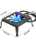 Single Burner Cast Iron Camping Stove With Adjustable Flame Portable Backpacking Friendly Outdoor Cooking Stove Including CSA Listed Regulator And Gas Hose
