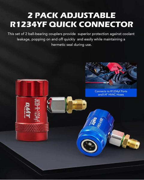 R1234yf Quick Coupler Adapters Set For Automotive Air Conditioning High And Low Pressure Connectors 5 And 6 Ball Quick Couplers red and blue