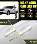 Before and after scratch repair with Red Diamond P62 Touch Up Kit For Mitsubishi Car Scratch Remover 2 In 1 With Pen Tip And Brush