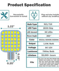 Diagram of Crazy Bright 20 Pack RV Interior LED Light Bulbs 12V Replacement Lighting 36SMD 2835 6500K White specifications.