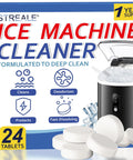 Ice Machine Cleaner And Descaler Tablets For All Major Brands Nickel Safe Descaler image showing 24-pack tablets with ice maker