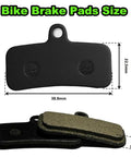 Beefy Semi-Metallic Disc Brake Pads For Mountain Bikes D02S D03S with dimensions shown, highlighting thickness and fit.