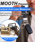 Man displaying 40Pcs Key Fob Hardware Set 1 Inch Kit with Glass Running Pliers for wristlet keychains, showing four color options.