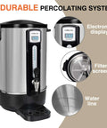 Commercial Coffee Urn 50 Cup 12L Stainless Steel Heavy Duty Coffee Maker with electronic display and filter screen