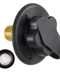 RV City Water Inlet With Brass Check Valve, Black Finish, Made In USA, Heavy Duty Construction, Secure Brass Pipe Threads For Leakproof City Water Fill And Reliable RV Hookups, black