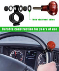 Woodgrain Steering Wheel Spinner Knob With Ball Bearing Smooth ABS One Hand Drive Aid installed on a vehicle steering wheel