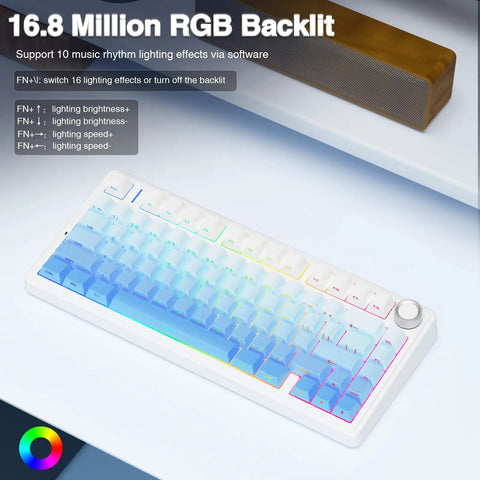 Rock Solid Gasket Mechanical Keyboard With Hot Swappable Switches And Wireless Bluetooth Dual Mode For A Tight Desk Setup featuring RGB backlighting.