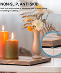 Premium Clear Silicone Cabinet Door Bumpers 200 Pack 0.4 Inch Round Self Adhesive Furniture Pads on furniture with candles.