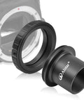 T Mount Telescope Camera Adapter for Nikon SLR and DSLR bodies with 1.25 inch connection and T2 ring, compact astrophoto kit.