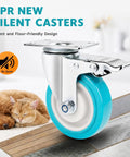 Killer 4 Inch Caster Wheels Heavy Duty TPR Silent Rollers showing blue wheel design, ideal for quiet floor movement.