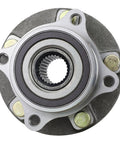 Pair Of Front Wheel Hub And Bearing Assemblies For 2008 2012 Mitsubishi Lancer Evolution AWD Dope Replacement With Durable Precision Bearings For Front Wheels Fits Left And Right Side, showing a close-up of metal hub assembly.