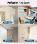 No Drill Adhesive Curtain Track With 10.5ft Ceiling And Wall Mount, Heavy Duty Curtain Rail supports room divider, RV, bathroom, bedroom