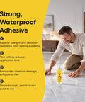 Man using Fast-Setting Tile Repair Glue For Cracked Marble, Ceramic And Porcelain Tiles, Waterproof DIY Adhesive, 3 Oz on floor