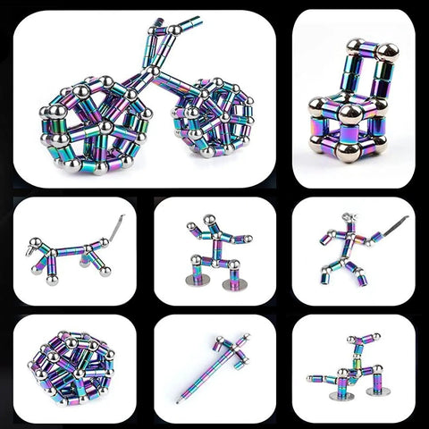 Stress Relief Magnetic Pen That Lets You Shape It Into Swords, Robots, Monsters And More, Metal Fidget Writing Pen on display