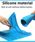 Pro Level Silicone Workbench Mat Featuring a Rock Solid Magnetic Surface and Smart 10 Slot Organizer Perfect for Soldering Phone Fixing and Lock Picking Practices Hella Heat Resistant 17.7 x 11.8 Inch, showcasing flexible silicone material.